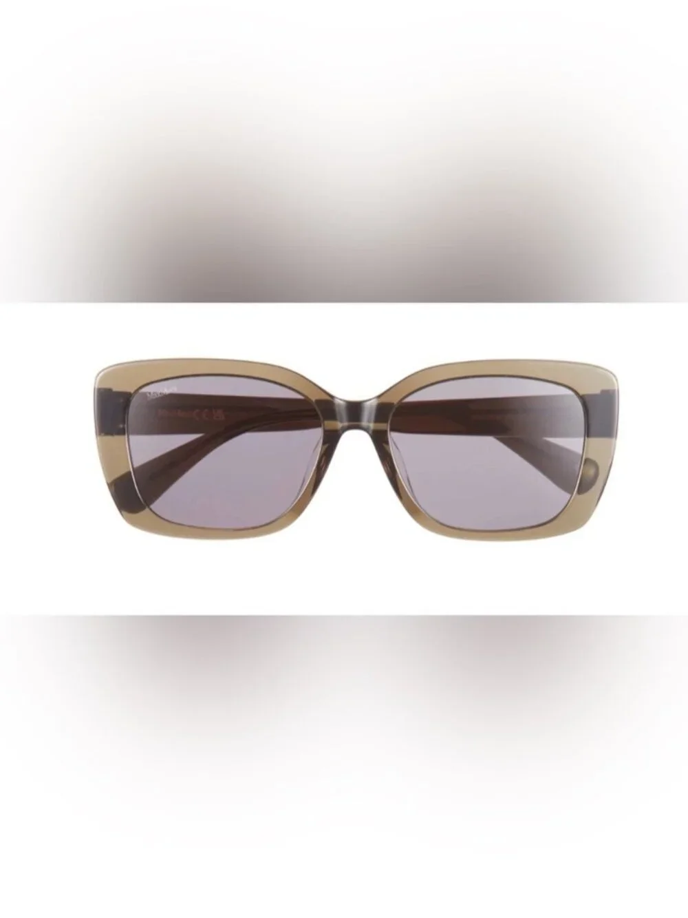 MaxMara Olive Brown Rectangle Women's Sunglasses